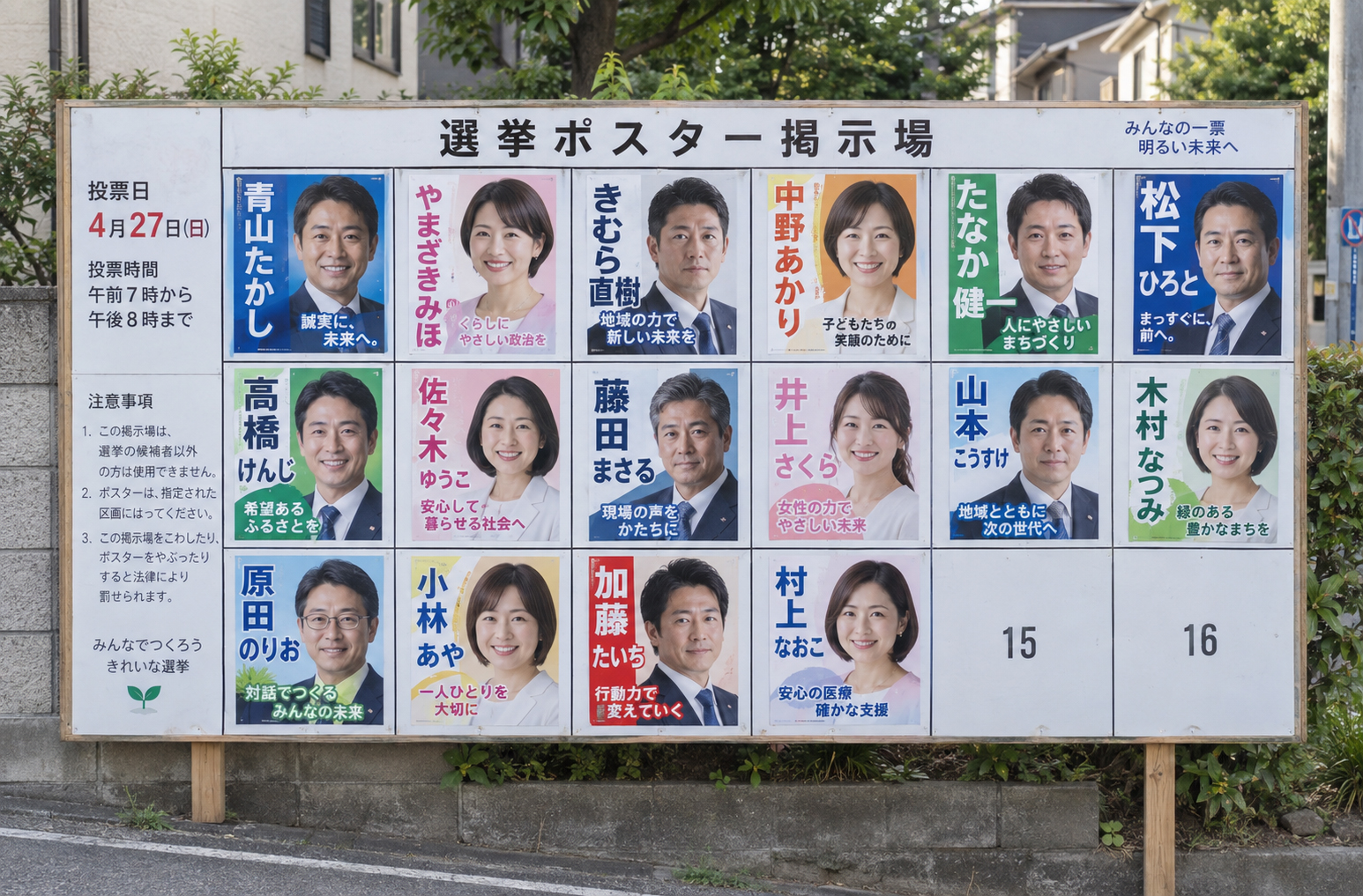 ポスターの掲示板